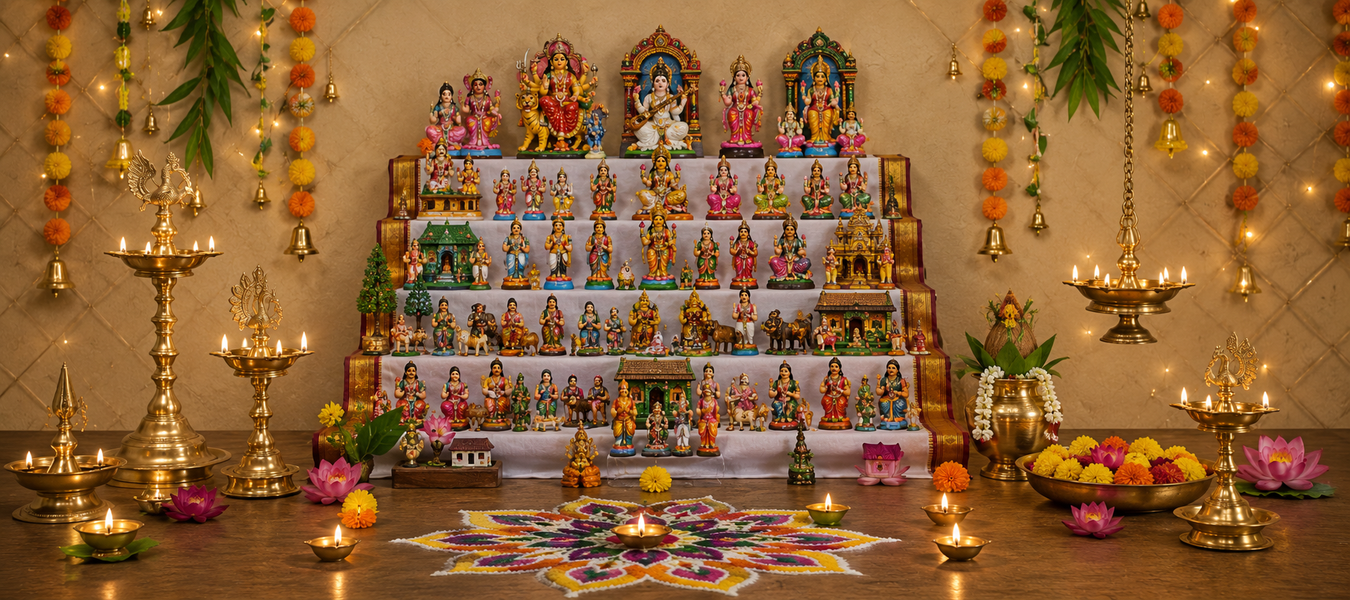 Celebrate Navaratri 2026 with Golu Dolls, Golu Steps & Decorations