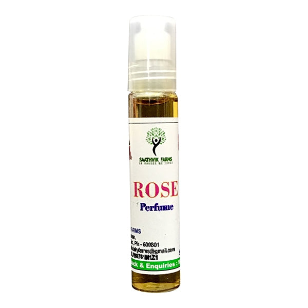 Rose Perfume Roll On - 10 ml | Saathvik Farms Attar Perfume/ Roll On Fragrance For Long Lasting Floral Aroma