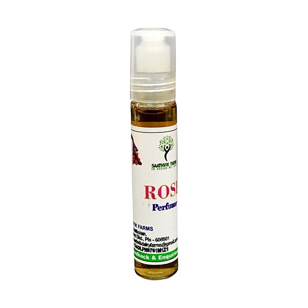 Rose Perfume Roll On - 10 ml | Saathvik Farms Attar Perfume/ Roll On Fragrance For Long Lasting Floral Aroma