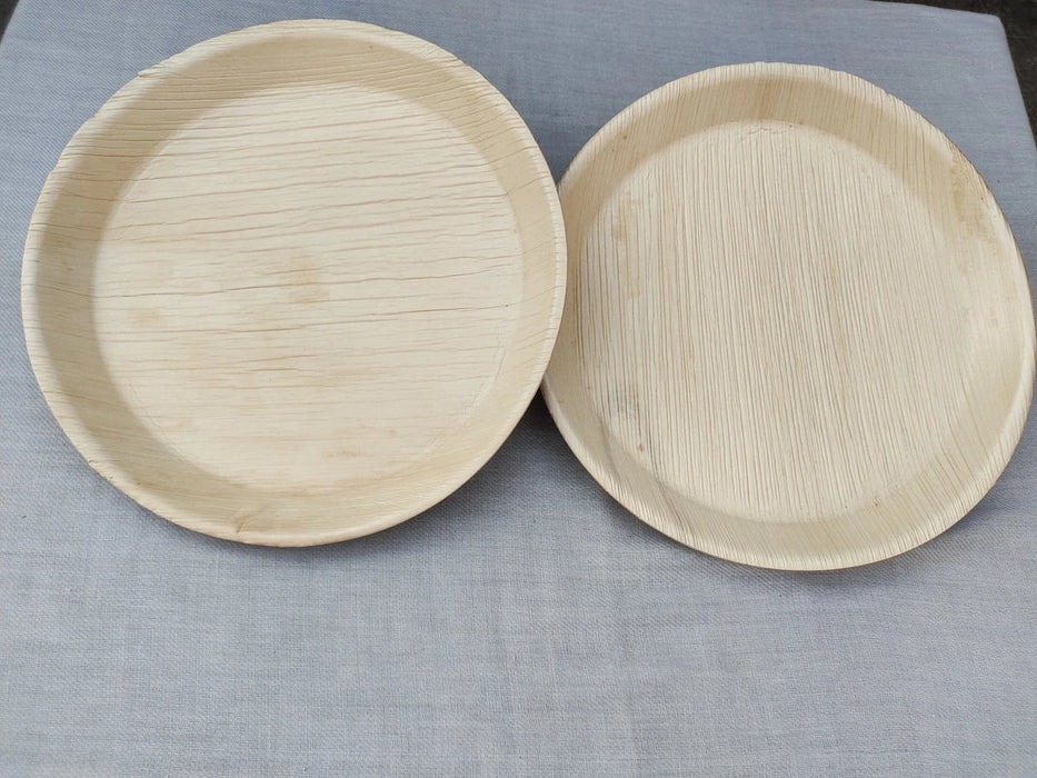 Areca Leaf Tray Set - 12 Inches | 10 Pcs/ Disposable Plates/ Palm Leaf Plates/ Round Plates