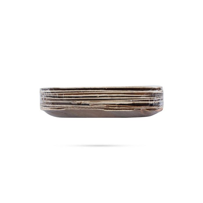 Areca Leaf Tray Set - 10 Inches | 10 Pcs/ Disposable Plates/ Palm Leaf Plates/ Square Shallow Plates