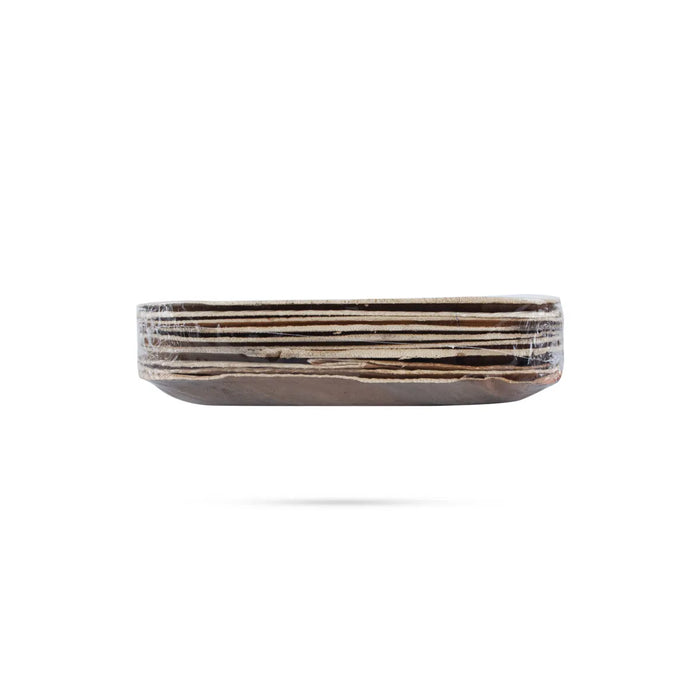 Areca Leaf Plates Set - 10 Inches | 10 Pcs/ Square Shape Palm Leaf Plate/ Disposable Plates For Temple