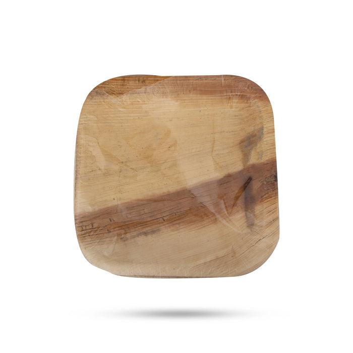 Areca Leaf Plate - 6 Inches | 10 Pcs/ Square Deep Shape Palm Leaf Plate/ Disposable Plate for Temple