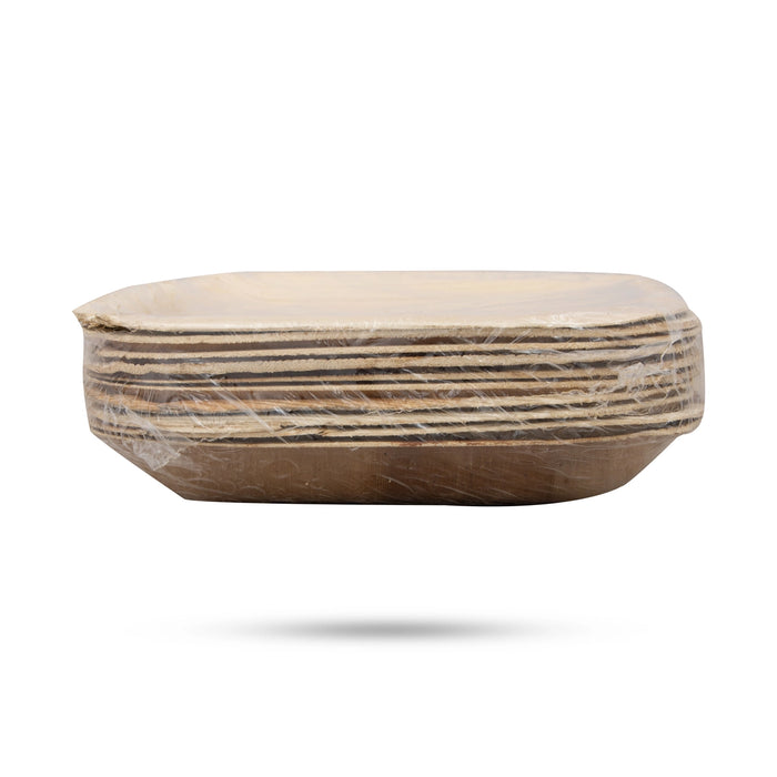 Areca Leaf Plate Set - 7 Inches | 10 Pcs/ Square Deep Shape Palm Leaf Plate/ Disposable Plate