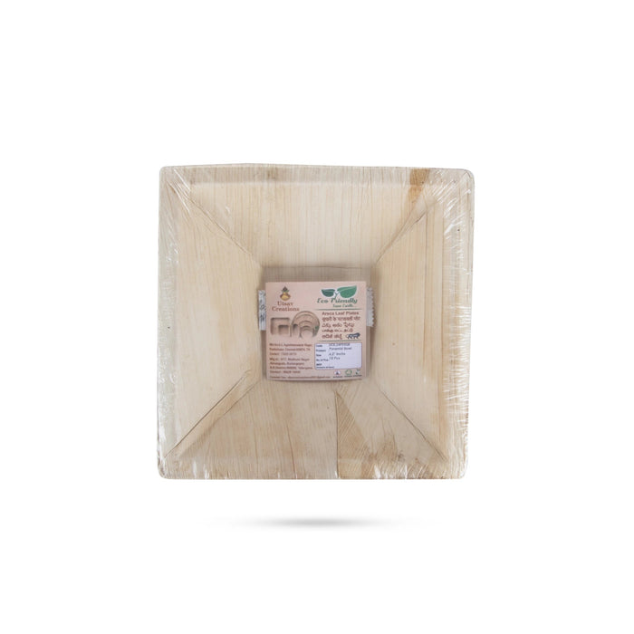 Areca Leaf Cup Set - 3 x 6.5 Inches | 10 Pcs/ Disposable Cup/ Areca Bowl/ Pyramid Shape Disposable Bowl