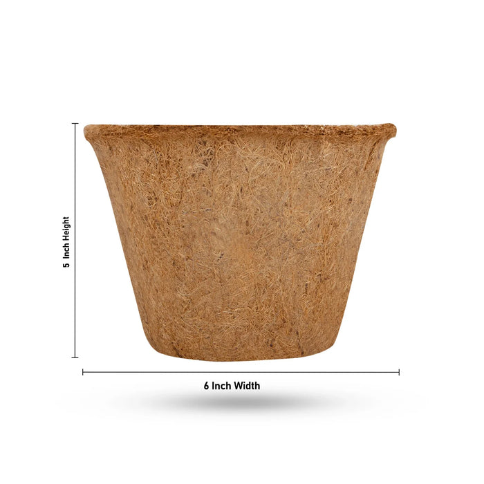 Coco Pot Pair - 5 x 6 Inches | 2 Pcs/ Coir Pot/ CoCo Coir Pot for Plants