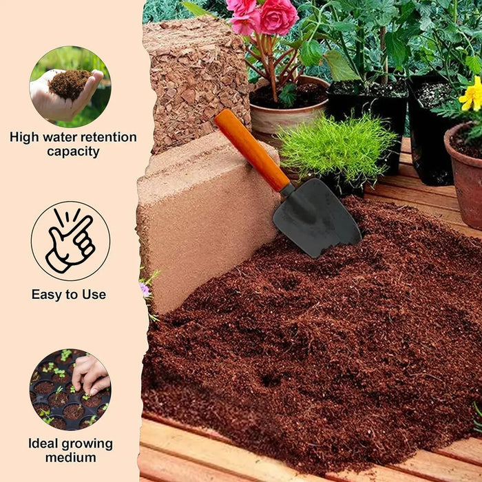 Coco Peat - 4 x 11 Inches | Co Co Peat Block/ Coco Coir Peat for Plants/ 5 Kgs Approx