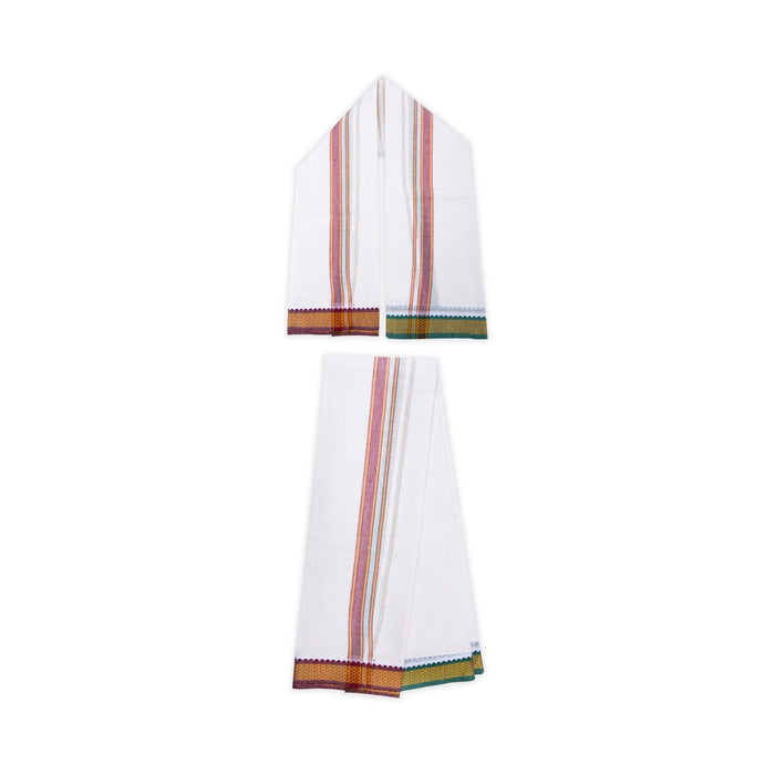 Angavastra - 1.80 Mtrs | Mayilkan Border Towel/ Gamcha/ Thundu For Traditional And Daily Wear