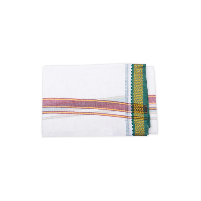 Angavastra - 1.80 Mtrs | Mayilkan Border Towel/ Gamcha/ Thundu For Traditional And Daily Wear