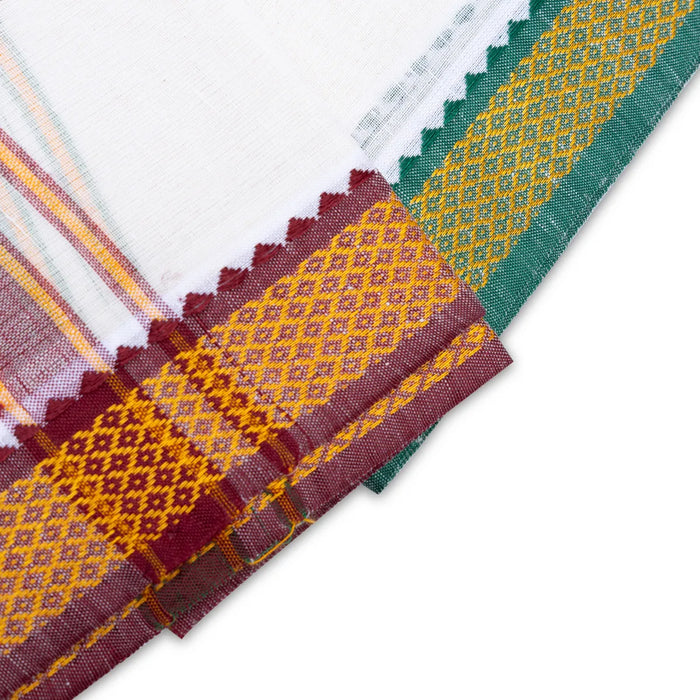 Angavastra - 1.80 Mtrs | Mayilkan Border Towel/ Gamcha/ Thundu For Traditional And Daily Wear