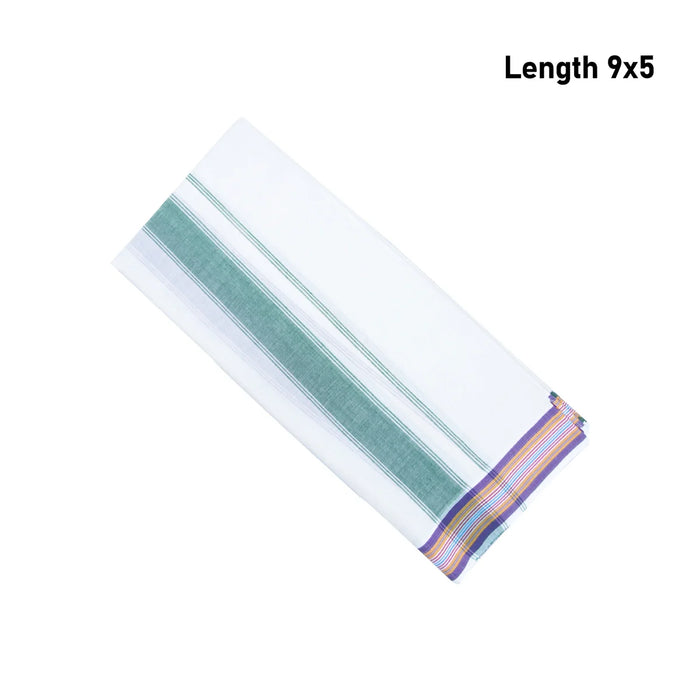 Veshti - 9 x 5 Muzham | Half White Colour Vesti/ Seer Border Dhoti for Men