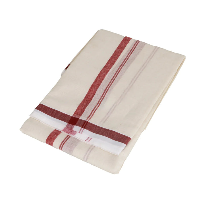 Angavastra - 2 Mtrs | Gundanchi Border Towel/ White Kasavu Shawl for Men