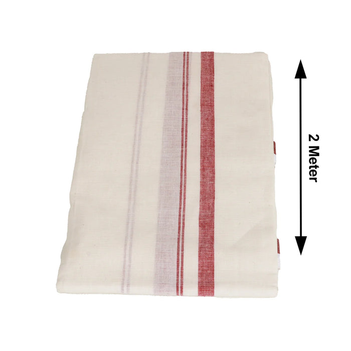 Angavastra - 2 Mtrs | Gundanchi Border Towel/ White Kasavu Shawl for Men