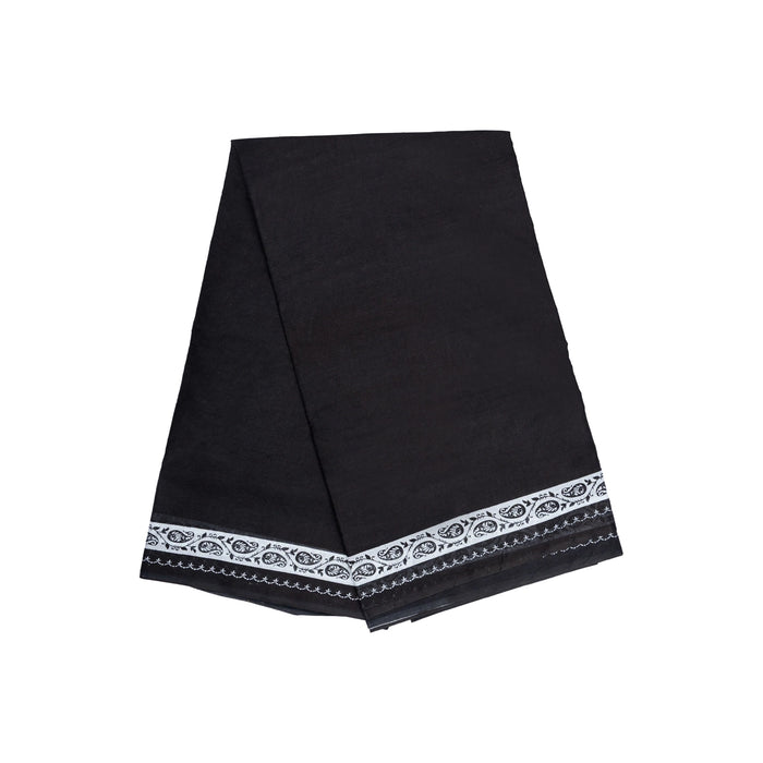 Black Saree - 5.5 Mtrs | Voile Material/ Pudavai for Sabarimala Pilgrimage