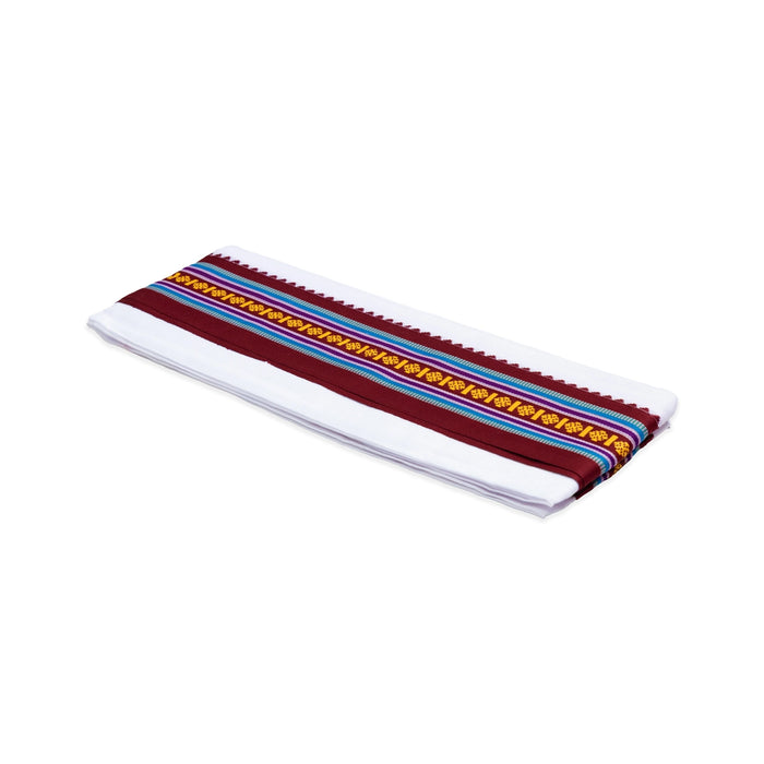 Angavastram - 2 Mtrs | White Colour Thundu / Nagpuri Cotton Towel / Traditional Gamcha For Men
