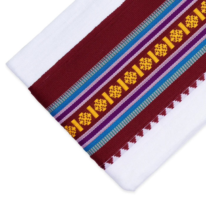 Angavastram - 2 Mtrs | White Colour Thundu / Nagpuri Cotton Towel / Traditional Gamcha For Men