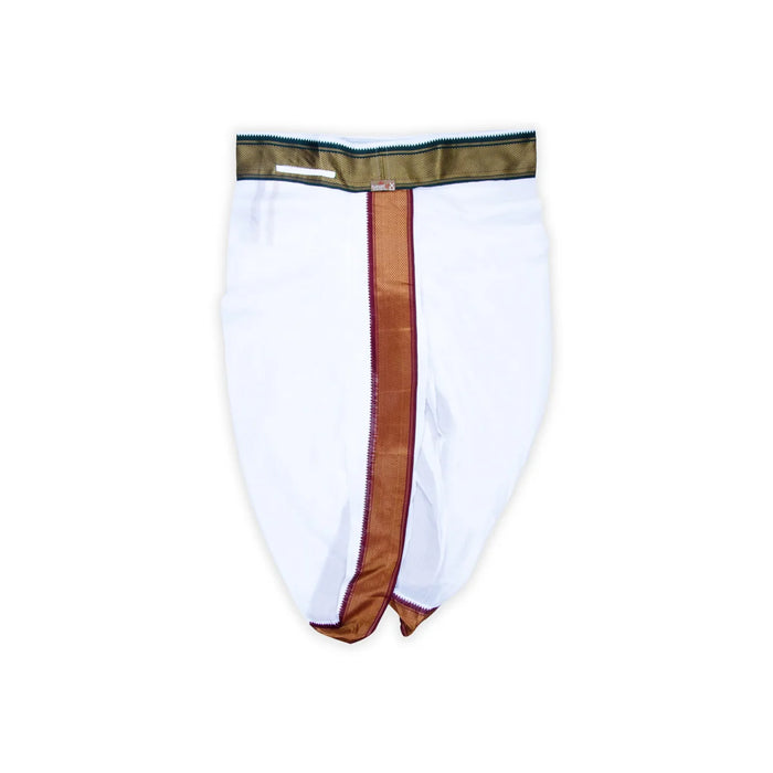 Readymade Panchakacham With Angavastra Set - Size - 42 - 44 | 16 Mayilkan Border Panchakajam With Towel for Men