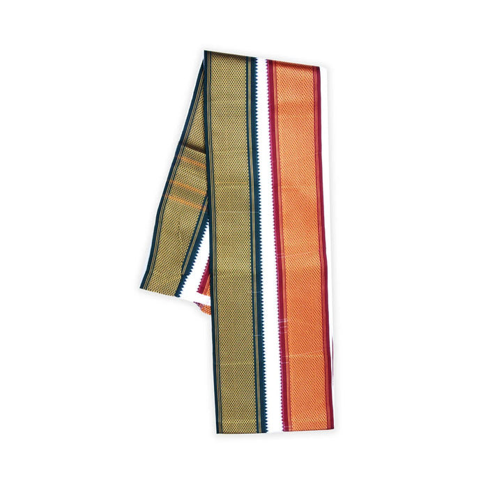 Readymade Panchakacham With Angavastra Set - Size - 42 - 44 | 16 Mayilkan Border Panchakajam With Towel for Men