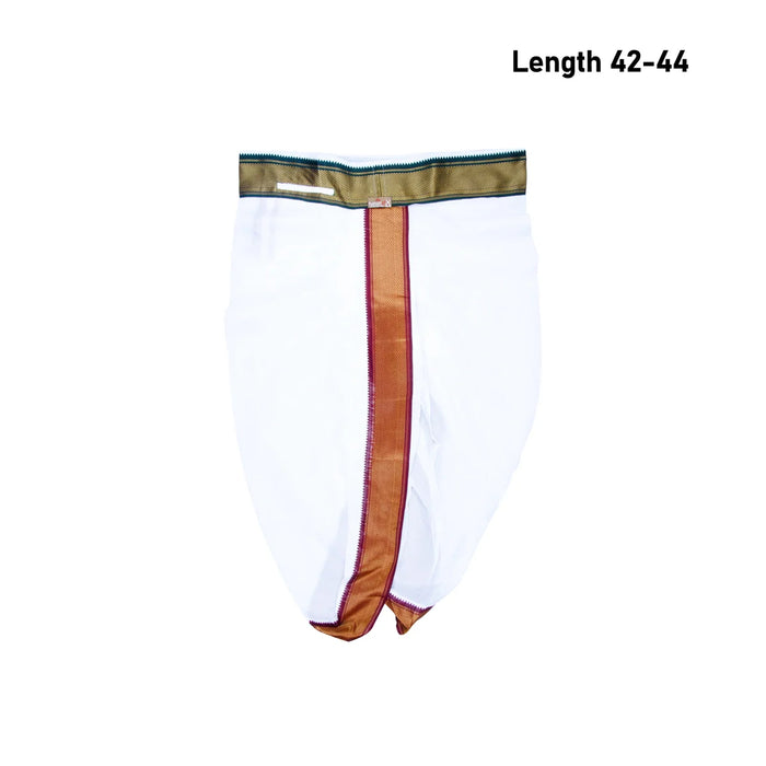 Readymade Panchakacham With Angavastra Set - Size - 42 - 44 | 16 Mayilkan Border Panchakajam With Towel for Men