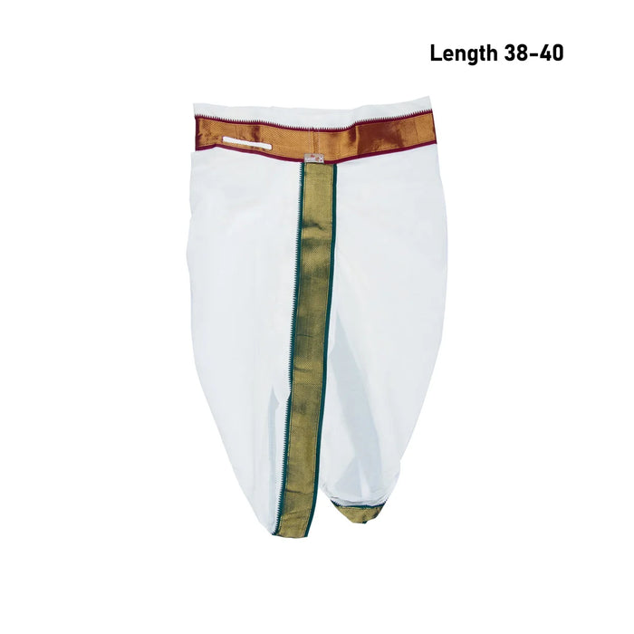 Readymade Panchakacham With Angavastra Set - Size - 38 - 40 | 16 Mayilkan Border Panchakajam With Towel for Men