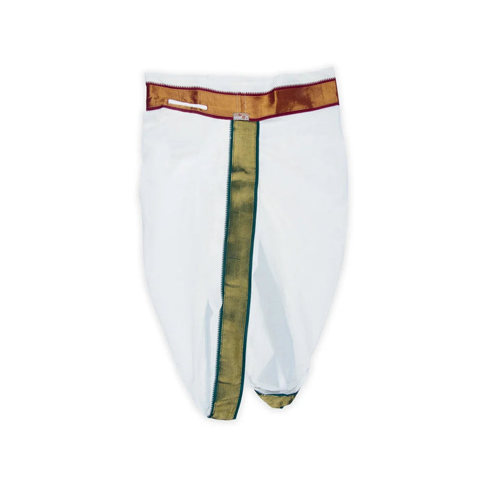 Readymade Panchakacham With Angavastra Set - Size - 42 - 44 | 16 Mayilkan Border Panchakajam With Towel for Men