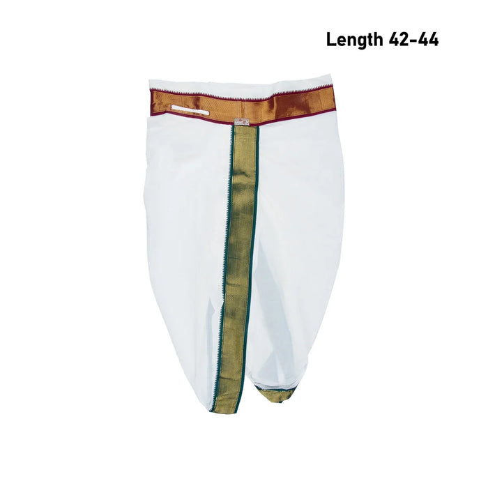 Readymade Panchakacham With Angavastra Set - Size - 42 - 44 | 16 Mayilkan Border Panchakajam With Towel for Men