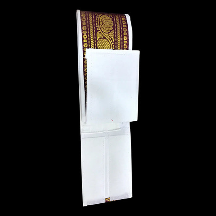 Dhoti Belt - 1.25 Mtrs | Veshti Belt/ Satin with Jari Border Waist Belt for Men/ Assorted Colour