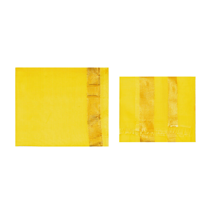 Ganpati Vastra Pair - 1 Mtr | Jari Border Design Ganpati Dhoti/ Ganesh Vastra/ Pillaiyar Thundu For Deity