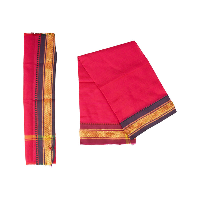 Ganpati Vastra Pair- 28 X 20 Inches | Jari Border Design Ganpati Dhoti/ Ganesh Vastra/Pillaiyar Thundu For Pooja