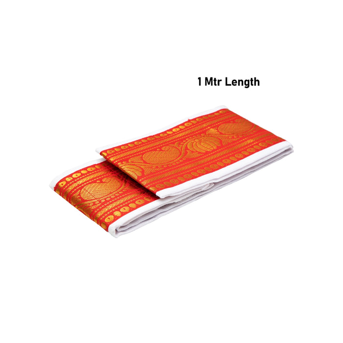 Veshti Belt - 1 Mtr | Jari Design Dhoti Belt/ Waist Belt For Securing Traditional Dhoti/ Assorted Colour