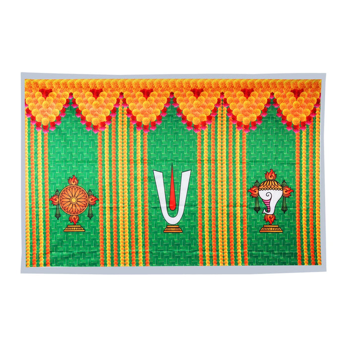 Digital Screen - 5 x 4 Feet | Printed Curtain/ Decorative Screen for Pooja Room Decor
