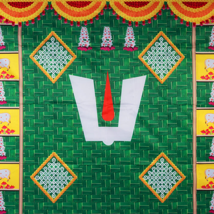 Digital Screen - 5 x 4 Feet | Printed Curtain/ Decorative Screen for Pooja Room Decor