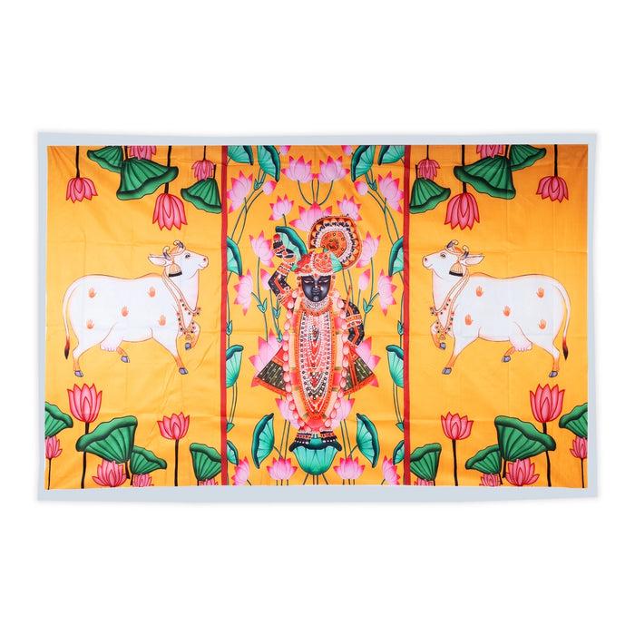 Digital Screen - 5 x 4 Feet | Printed Curtain/ Decorative Screen for Pooja Room Decor
