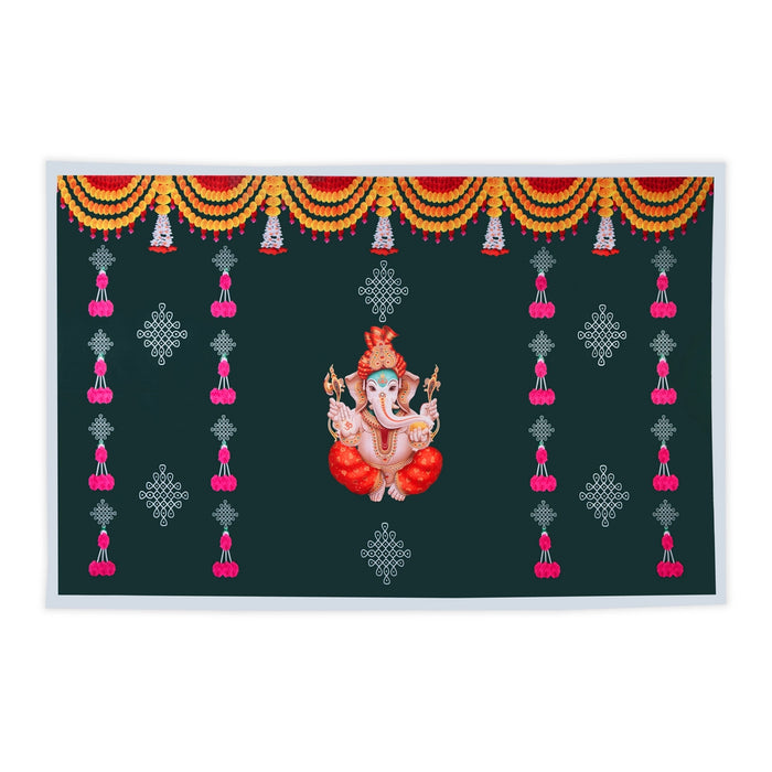 Digital Screen - 5 x 4 Feet | Printed Curtain/ Decorative Screen for Pooja Room Decor
