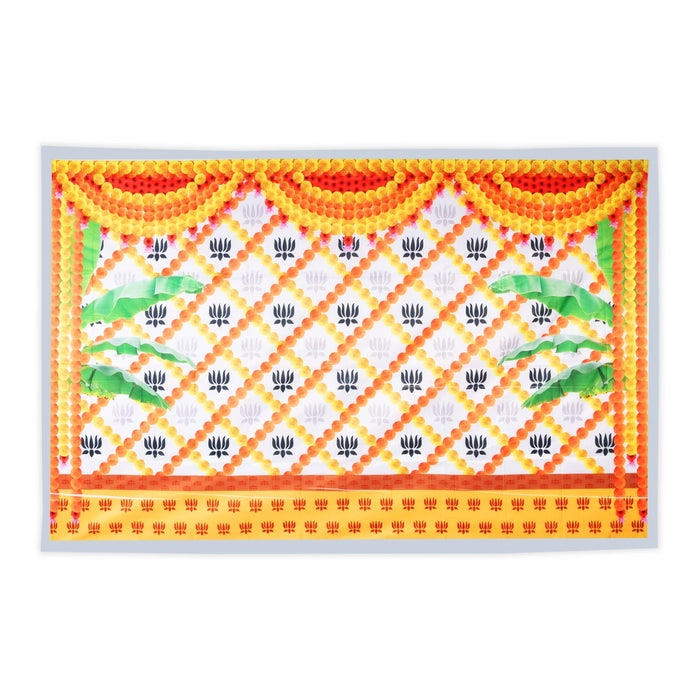 Digital Screen - 5 x 4 Feet | Printed Curtain/ Decorative Screen for Pooja Room Decor