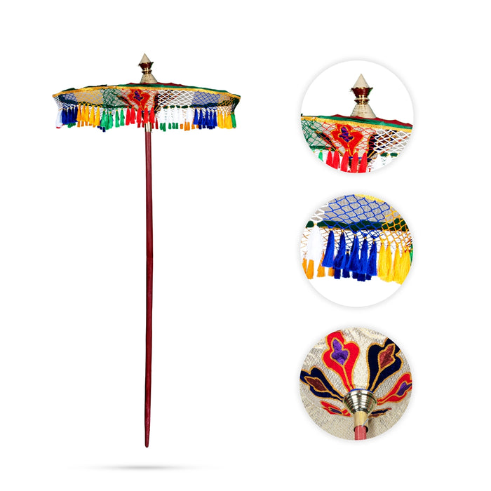 Temple Umbrella - 4 Feet | Kovil Kudai/ Decorative Umbrella/ Utsava Umbrella for Temple