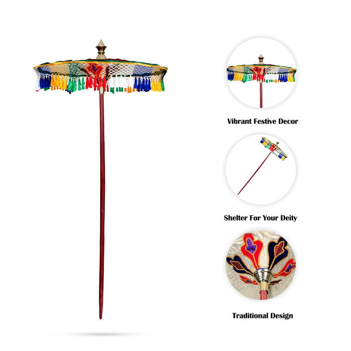 Temple Umbrella - 5 Feet | Kovil Kudai/ Decorative Umbrella/ Utsava Umbrella for Temple