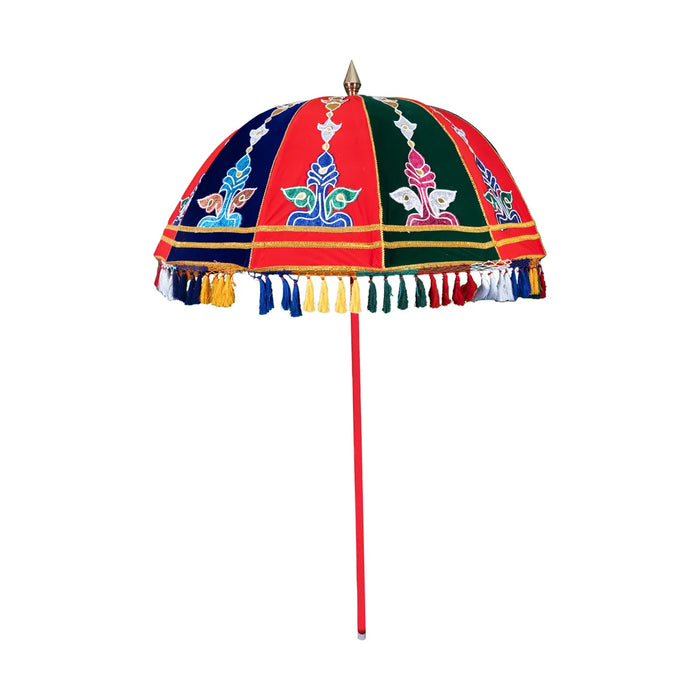 Temple Umbrella - 36 Inches | Velvet Utsava Umbrella / Traditional Festival Umbrella