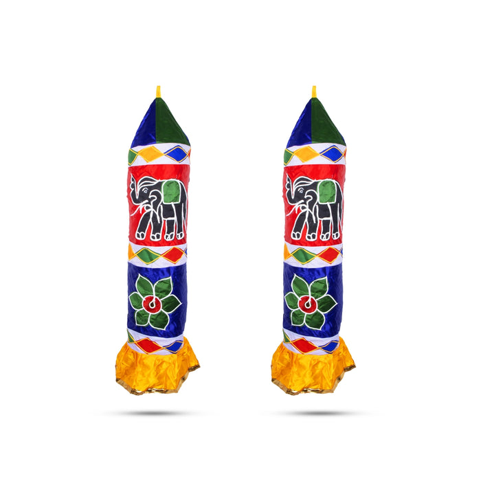 Decorative Thombai Pair - 3 Feet | 2 Pcs/ Satin Cloth Temple Thombai/ Traditional Thombai Pillar for Decoration