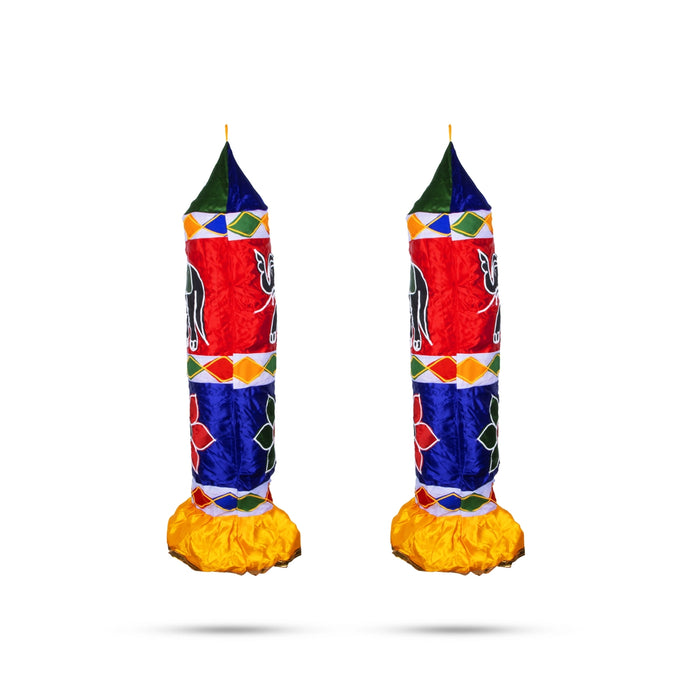 Decorative Thombai Pair - 3 Feet | 2 Pcs/ Satin Cloth Temple Thombai/ Traditional Thombai Pillar for Decoration