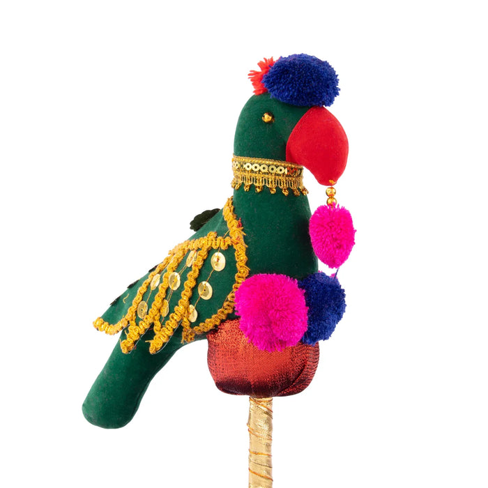 Parrot - 12 x 9 Inches | Velvet Parrot/ Artificial Parrot for Decoration