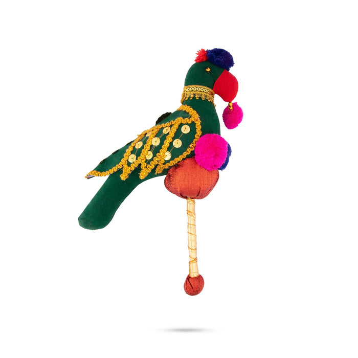 Parrot - 14 x 10 Inches | Velvet Parrot/ Artificial Parrot for Decoration