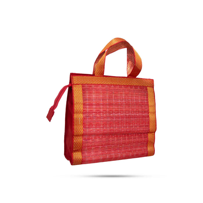 Korai Bag with Handle - 10 x 10 Inches | Zari Design Handbag/ Tote Bag for Women