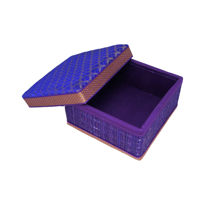 Pooja Box - 4 x 6 Inches | Korai Box with Lid/ Return Gift/ Square Shape Storage Box for Home