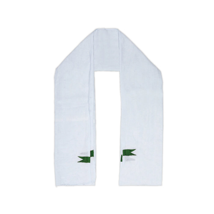 Towel - 30 x 60 Inches | White Colour Chittai Thundu/ Angavastram/ Kasavu Shawl for Men