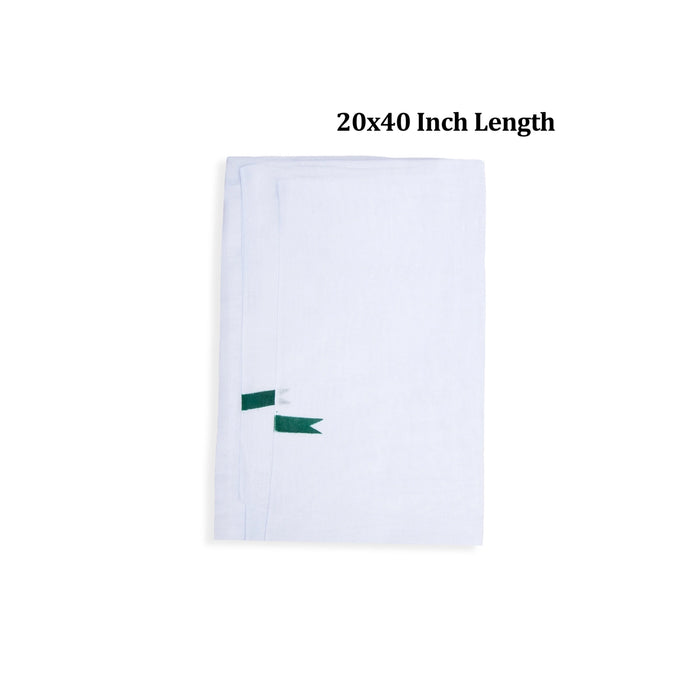 Towel - 20 x 40 Inches | Chittai Border Angavastram/ White Colour Thundu for Men