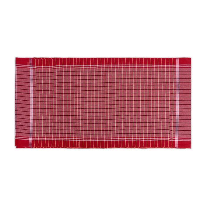 Towel - 73 x 146 Inches | Checked Design Thundu/ Angavastram/ Kasavu Shawl for Men