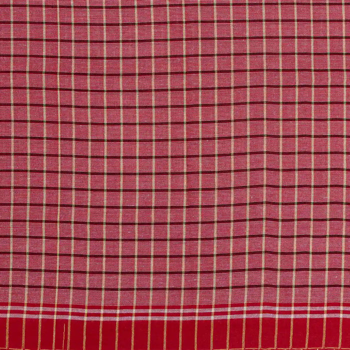 Towel - 73 x 146 Inches | Checked Design Thundu/ Angavastram/ Kasavu Shawl for Men