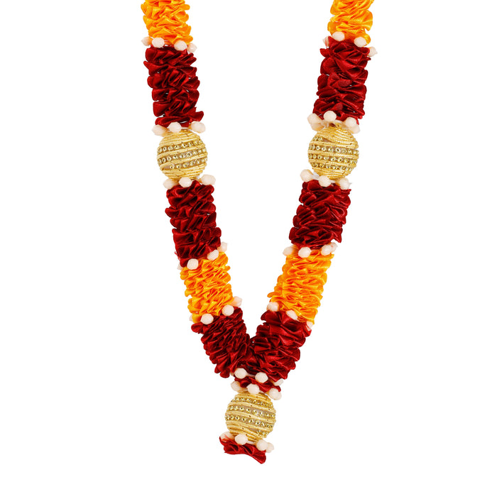 Artificial Garland - 12 Inches | Cloth Mala/ Satin Garland for Photo Frame/ Assorted Design & Colour