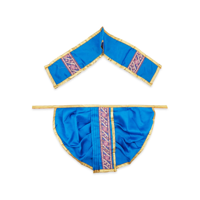 Panchakacham - 9 Inches | Satin with Zari Border Dhoti/ Panchagajam for Deity/ Assorted Colour